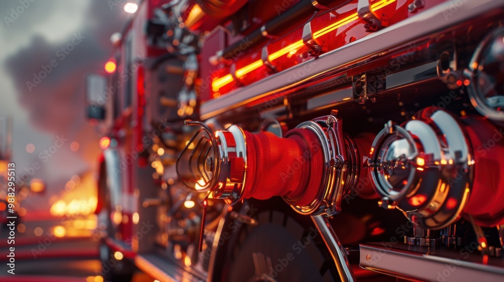 Fire Engine: A multi-functional firefighting vehicle featuring hoses ...