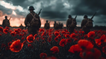 Armistice Day marks the conclusion of a significant conflict, celebrated with remembrance flowers and solemn tributes to those who made sacrifices.