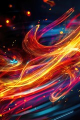 Poster - Dynamic abstract illustration featuring creative light lines and elements