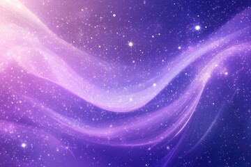 Poster - vibrant violet illustration featuring an abstract shimmering background adorned with stars