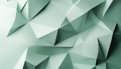 Poster - Light green abstract background featuring modern geometric shapes Textured design in Origami style with a gradient effect