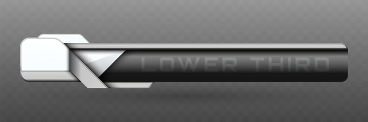 Wall Mural - Lower Third Banner in Metallic Black, Silver and White Color Theme for Video Screen Broadcast Presentation Titles