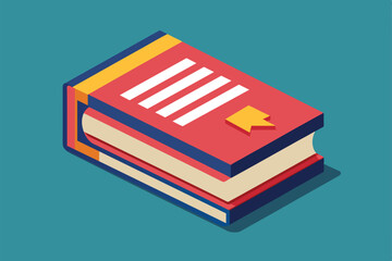 Poster - A vibrant semi-flat illustration of a customizable dictionary, showcasing bright colors against a turquoise backdrop.