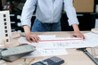 © mojo_cp - Interior architecture or engineer working on blueprint and planning projects