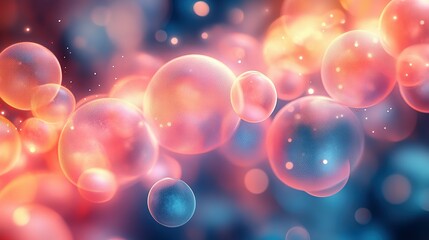 Poster - Abstract Sphere Cluster with Glowing Texture