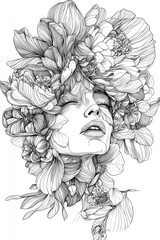 Poster - Line art illustration featuring a monochromatic design