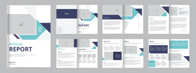 Wall Mural - Annual Report Template, Professional Annual Report , Clean Creative Annual Report brochure