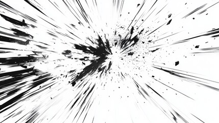 Aufkleber - Dynamic Manga Motion Effects. Speed Lines, Action Graphics, and Explosive Bursts on White Backdrop