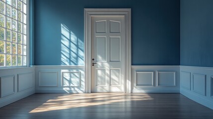 Image of an open door to a bright new world, symbolizing rebirth, a new day, a symbol of new beginnings and hope, encountering new things.