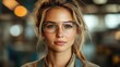 © Wiseman - beautiful blonde woman works as welder in workshop operating welding machine wearing safety goggles for eye protection