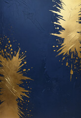 Canvas Print - navy blue and golden grunge background