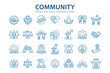 © lovemask - Community icon set, such as people, handshake, team, partnership and more. Vector illustration isolated on white. Editable stroke.