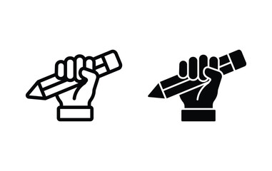 Poster - Fist holding a pencil icon