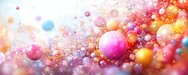 Poster - Vibrant 3D Abstract Bubble Background