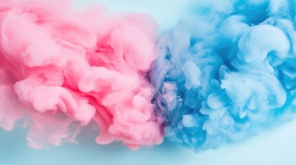 Fototapete - The captivating swirl of pink and blue smoke intertwines, creating a dynamic and colorful atmosphere bursting with energy