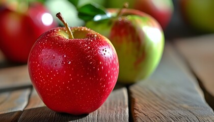 Vibrant Red Apple as a Symbol of Knowledge, Wisdom, and Nourishment