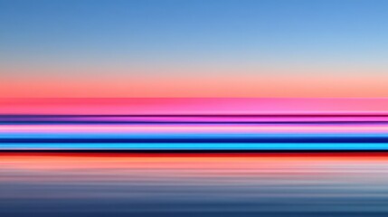 Poster - A mesmerizing abstract gradient captures the essence of a sunset, with tranquil waves of teal and gold blending seamlessly