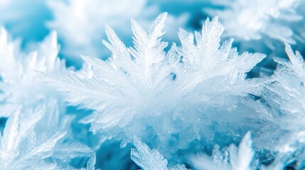 Poster - The artwork features a vibrant abstract pattern of icy crystals with serene blue tones and fluid shapes