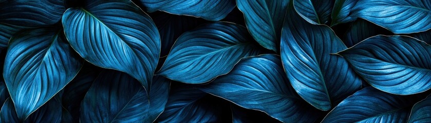 Poster - Dark Lush Leaves in Realistic Photographic Style