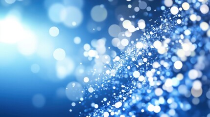 Fototapete - This abstract background features vibrant blue bokeh lights, creating a mystical atmosphere filled with shimmering brilliance and movement