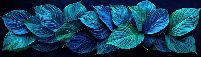 Poster - Moody Abstract Leaf Arrangement in Rich Colors