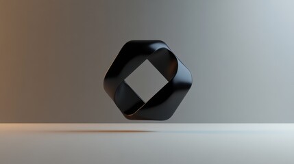 An isolated 3D-rendered logo symbol floating against a smooth background, representing digital presence in a modern and minimalist style