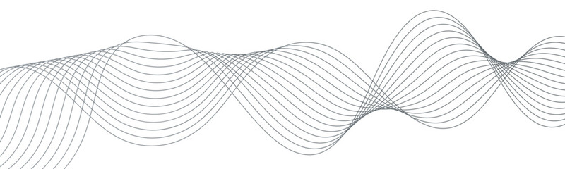 Leinwandbilder - Abstract wave thin curved lines graphic for design. Element for design isolated on white. Concept technology ai graphics modern pattern. Background lines wave stripe design.