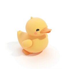 Wall Mural - duck in 3D style on a white background
