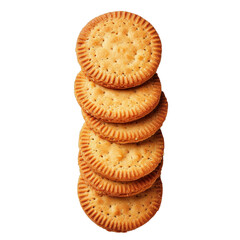 Poster - Stack of round crunchy wheat biscuits with filling is making your mouth water