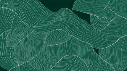 Drawing of minimal green line background. Illustration
