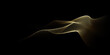 © korkeng - Flowing dots particles wave pattern 3D curve halftone gold gradient curve shape isolated on black background. Vector in concept of luxury,  technology, science, music, modern.