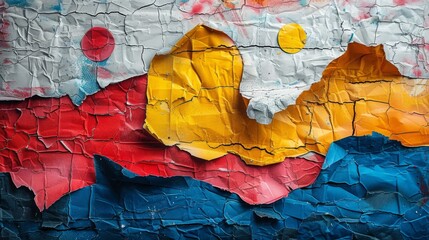 Fototapete - Craft a digital artwork featuring abstract shapes and patterns overlaid