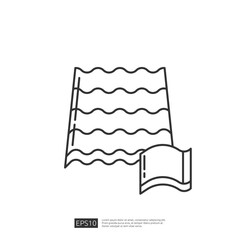 Poster - Line art icon of a roof shingle
