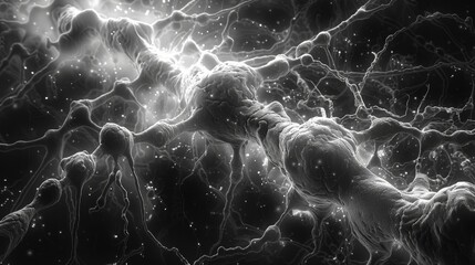 Poster - A transmission electron microscopy image showcasing the ultrastructure of enteric neurons within the myenteric plexus of the gastrointestinal