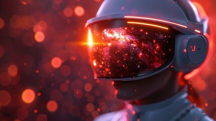Poster - Develop an imaginative concept where VR goggles transport users into a realm where AI animations and spinning holograms come to
