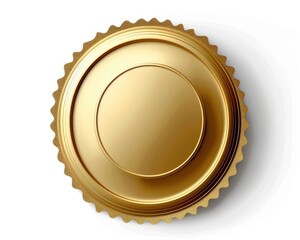 Wall Mural - Seal Gold. Notary Seal of Approval on Metallic Gold Background