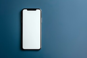 Blank Screen Smartphone on Blue Background