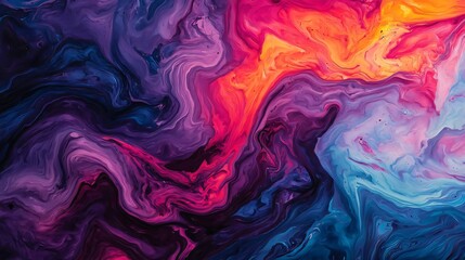 Poster - A vibrant abstract swirl of colors blending seamlessly, creating a captivating visual experience ideal for creative projects.