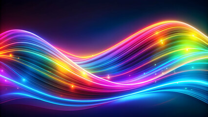 Neon wave abstract background with vibrant colors and dynamic movements, neon, wave, abstract, background, vibrant, colors