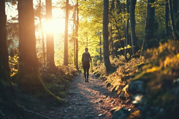 A peaceful hiking trail in a forest