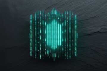 Vibrant Teal Digital Array with Textured Display on Dark Slate Background