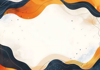 Poster - Abstract Background with Orange and Blue Waves