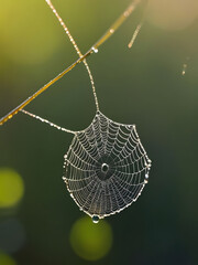 spider web with dew