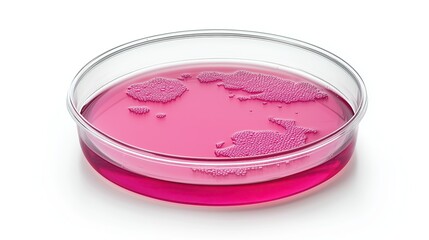 Wall Mural - side view on one single petri dish isolated on white background