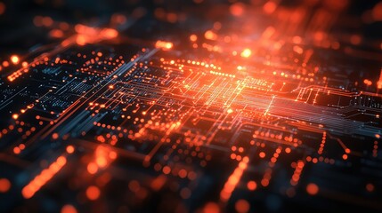 Poster - Dynamic Digital Background for Tech, AI, Data, Audio, and Graphics - Versatile High-Quality Illustration for Modern Technology Applications