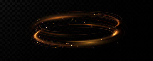 Poster - Shiny vortex rings shimmer on a transparent background. Sparkling circles with light effect. Light circle swirl neon lighting effect, spiral light lines.trator Artwork	
