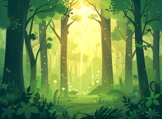 Poster - Sunbeams Through the Forest