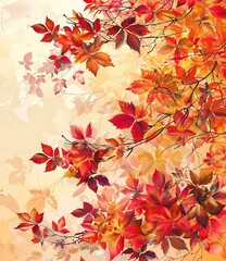 Autumn Leaves Watercolor Painting