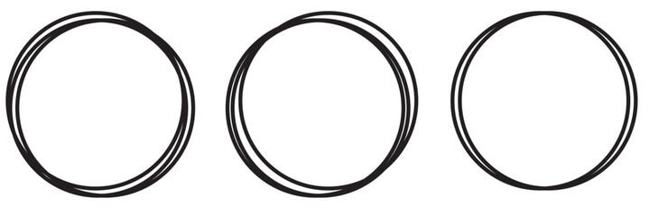 Wall Mural - Hand drawn circle icon vector set .