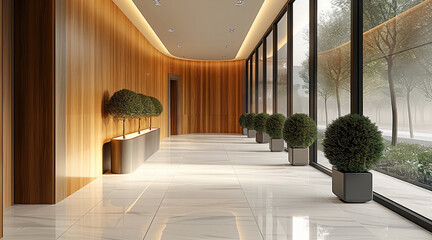 Poster - The interior is beautiful design full of veneer wall lamellas and laminated plates.